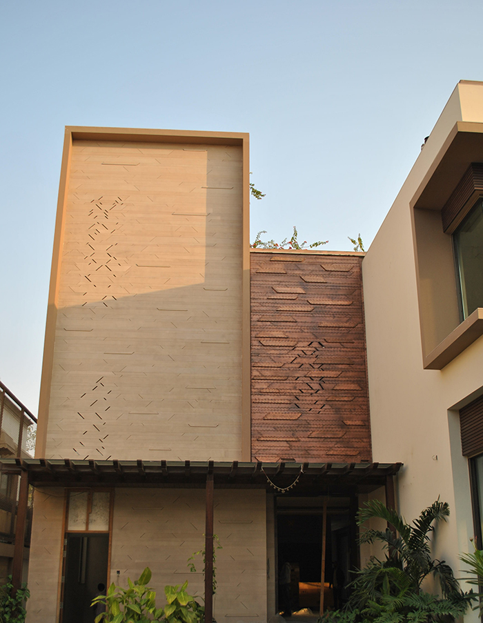 copper wall installation gurgaon exterior design sahil sarthak facade cladding 1
